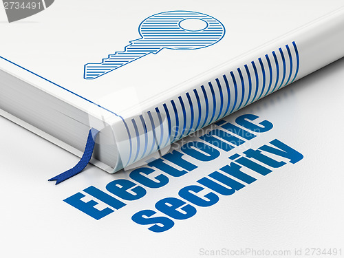 Image of Protection concept: book Key, Electronic Security on white