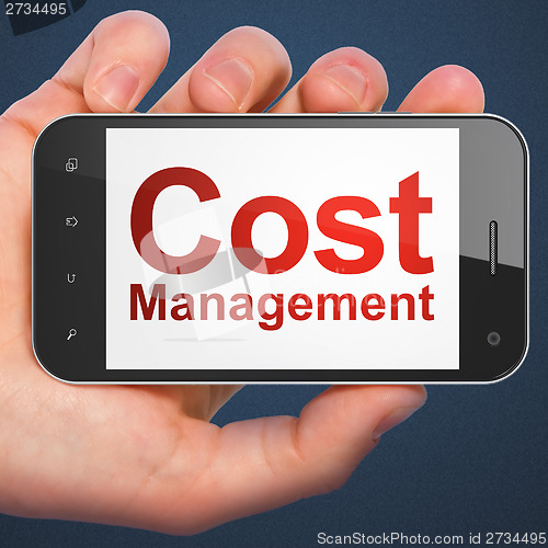 Image of Finance concept: Cost Management on smartphone