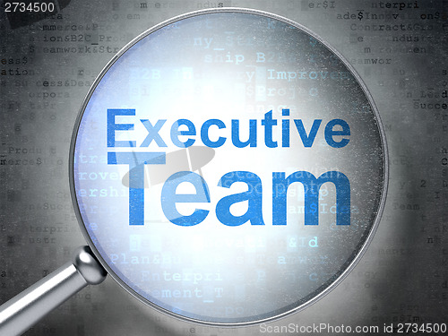 Image of Business concept: Executive Team with optical glass