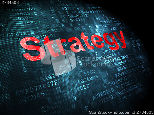 Image of Business concept: Strategy on digital background