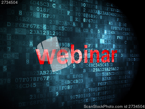 Image of Education concept: Webinar on digital background