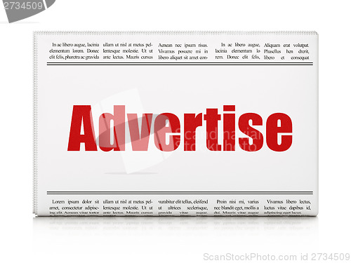 Image of Advertising concept: newspaper headline Advertise