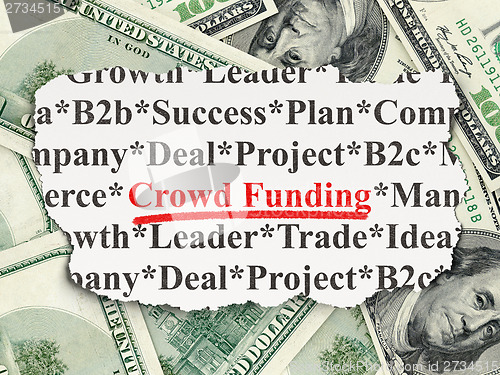 Image of Finance concept: Crowd Funding on Money background