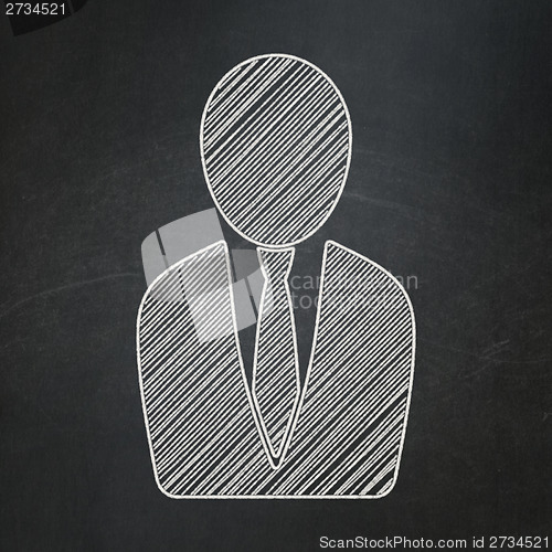 Image of Business Man on chalkboard background