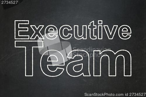 Image of Business concept: Executive Team on chalkboard background