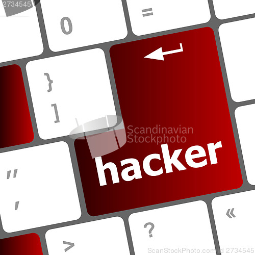 Image of hacker button on computer keyboard key