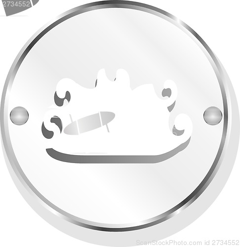 Image of cloud button, web icon isolated on white