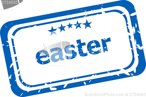 Image of Easter grunge stamp isolated on white background