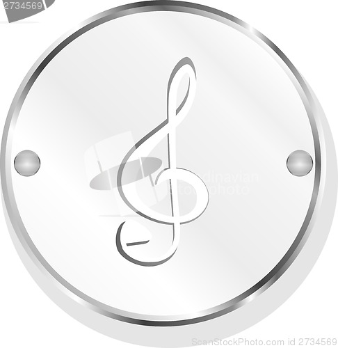 Image of music round glossy web icon on white background