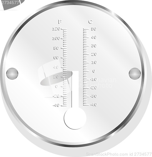 Image of Thermometer icon button isolated on white