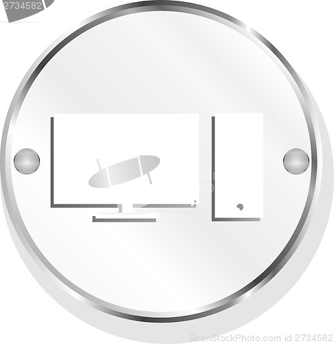 Image of computer pc icon button isolated on white