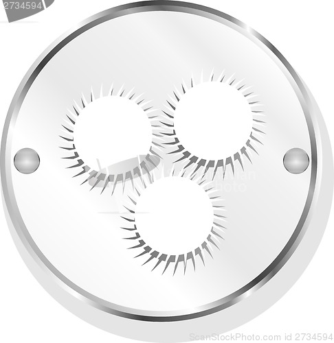 Image of Empty white abstract circles on web button (icon) isolated on white