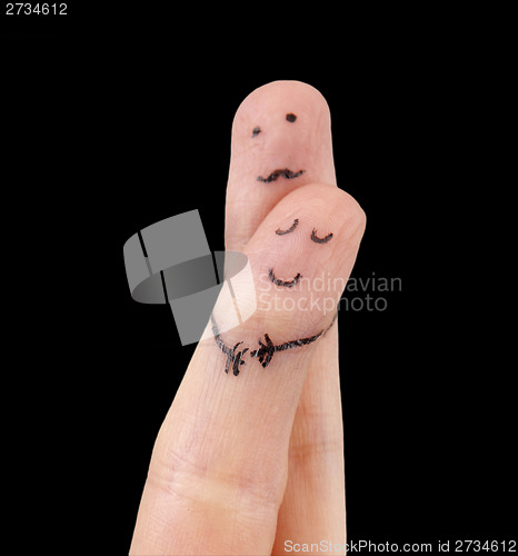 Image of White hand on black