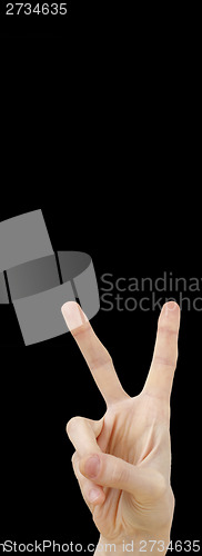 Image of White hand on black