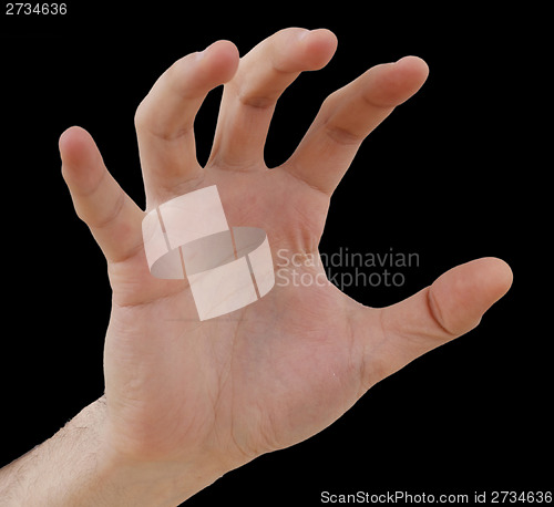 Image of White hand on black