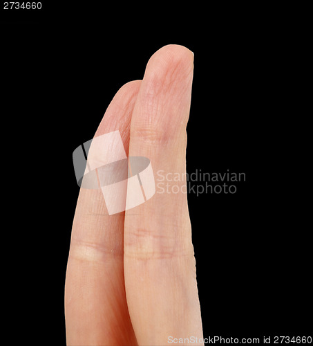 Image of White hand on black