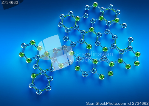 Image of 3d science illustration of abstract molecule