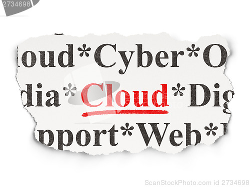 Image of Cloud technology concept: Cloud on Paper background