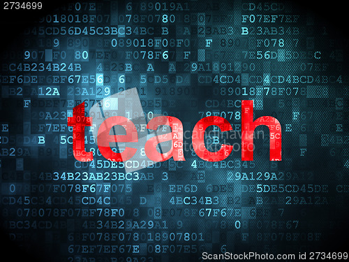 Image of Education concept: Teach on digital background