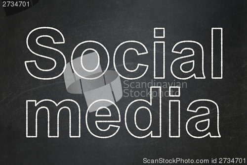 Image of Social media concept: Social Media on chalkboard background