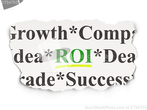 Image of Finance concept: ROI on Paper background
