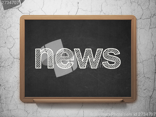 Image of News concept: News on chalkboard background