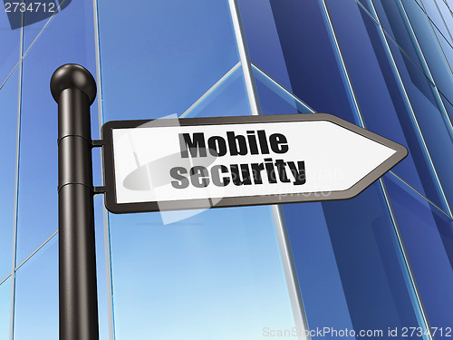 Image of Security concept: sign Mobile Security on Building background
