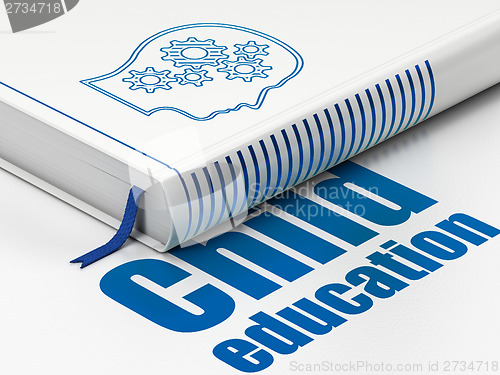 Image of Education concept: book with Head With Gears, Child Education