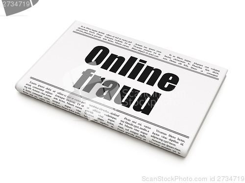 Image of Safety concept: newspaper headline Online Fraud
