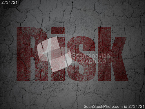 Image of Finance concept: Risk on grunge wall background