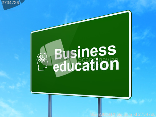 Image of Education concept: Business Education and Head With Finance