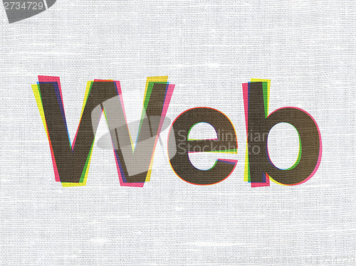 Image of Web design concept: Web on fabric texture background