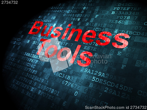 Image of Business concept: Business Tools on digital background