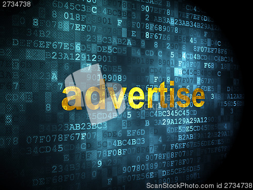 Image of Advertising concept: Advertise on digital background
