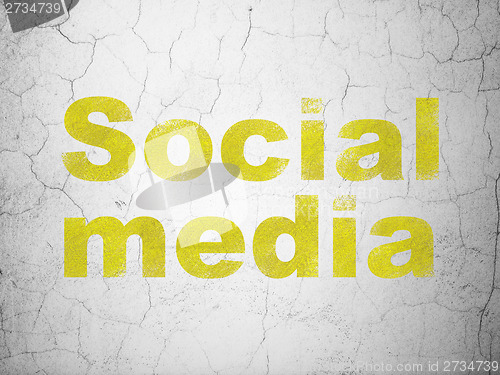 Image of Social media concept: Social Media on wall background