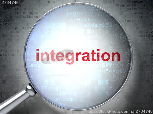 Image of Business concept: Integration with optical glass