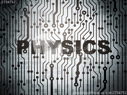 Image of Education concept: circuit board with Physics
