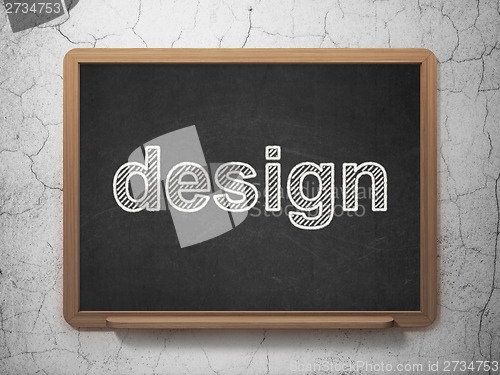 Image of Advertising concept: Design on chalkboard background