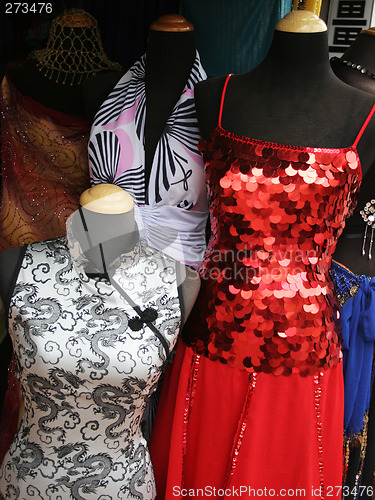 Image of Mannequins wearing evening wear