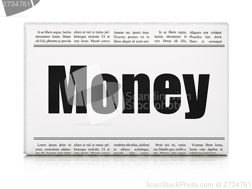 Image of Finance concept: newspaper headline Money