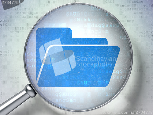 Image of Finance concept:  Folder with optical glass digital background