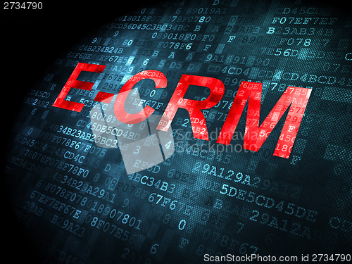 Image of Business concept: E-CRM on digital background
