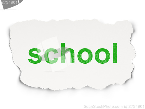 Image of Education concept: School on Paper background