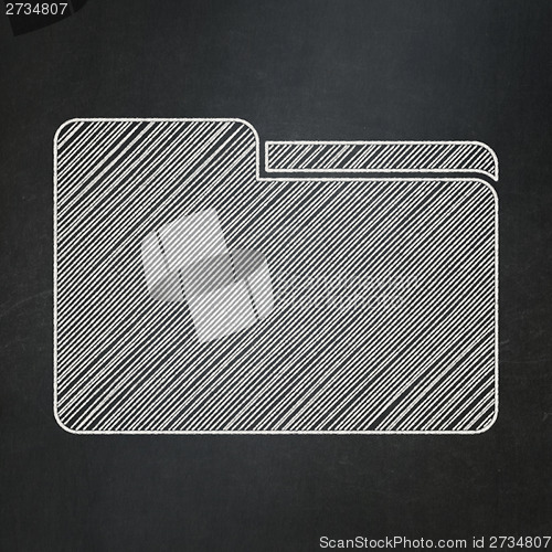 Image of Finance concept: Folder on chalkboard background