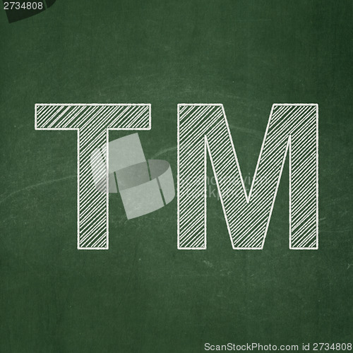 Image of Law concept: Trademark on chalkboard background