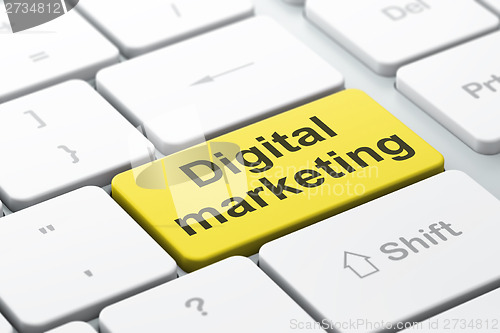 Image of Marketing concept: Digital Marketing on keyboard background