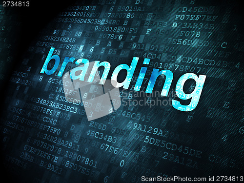 Image of Marketing concept: Branding on digital background