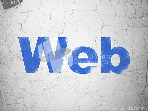 Image of Web development concept: Web on wall background