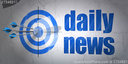 Image of News concept: target and Daily News on wall background