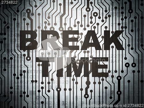 Image of Timeline concept: circuit board with Break Time